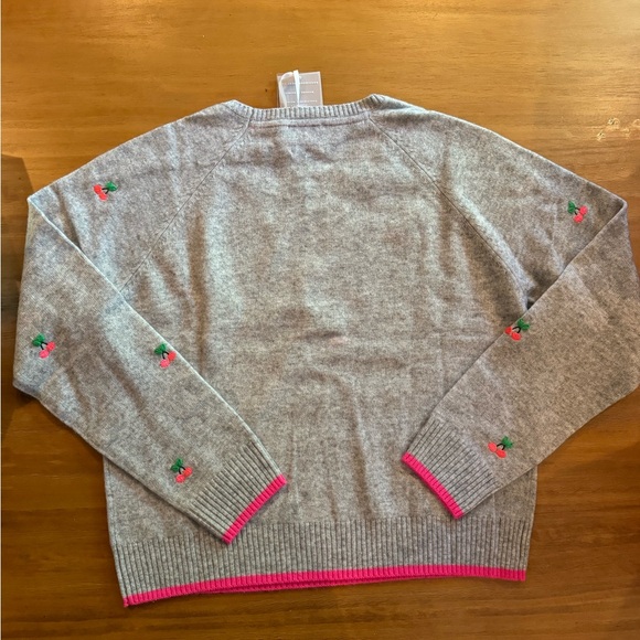 Brodie cashmere cherry sweater size small gray NWT - Picture 10 of 11